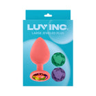 Luv Inc Jp33 Jeweled Large Plug Silicone with 3-Piece Interchangeable Gems Coral
