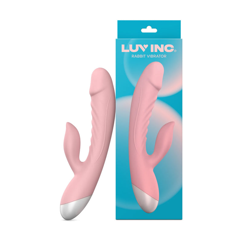 Luv Inc Rv20 Rabbit Vibrator Rechargeable Silicone Dual Stimulator Pink