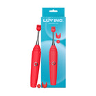 Luv Inc Op10 Orgasm Pen Rechargeable Pinpoint Vibrator with 3 Attachments Red