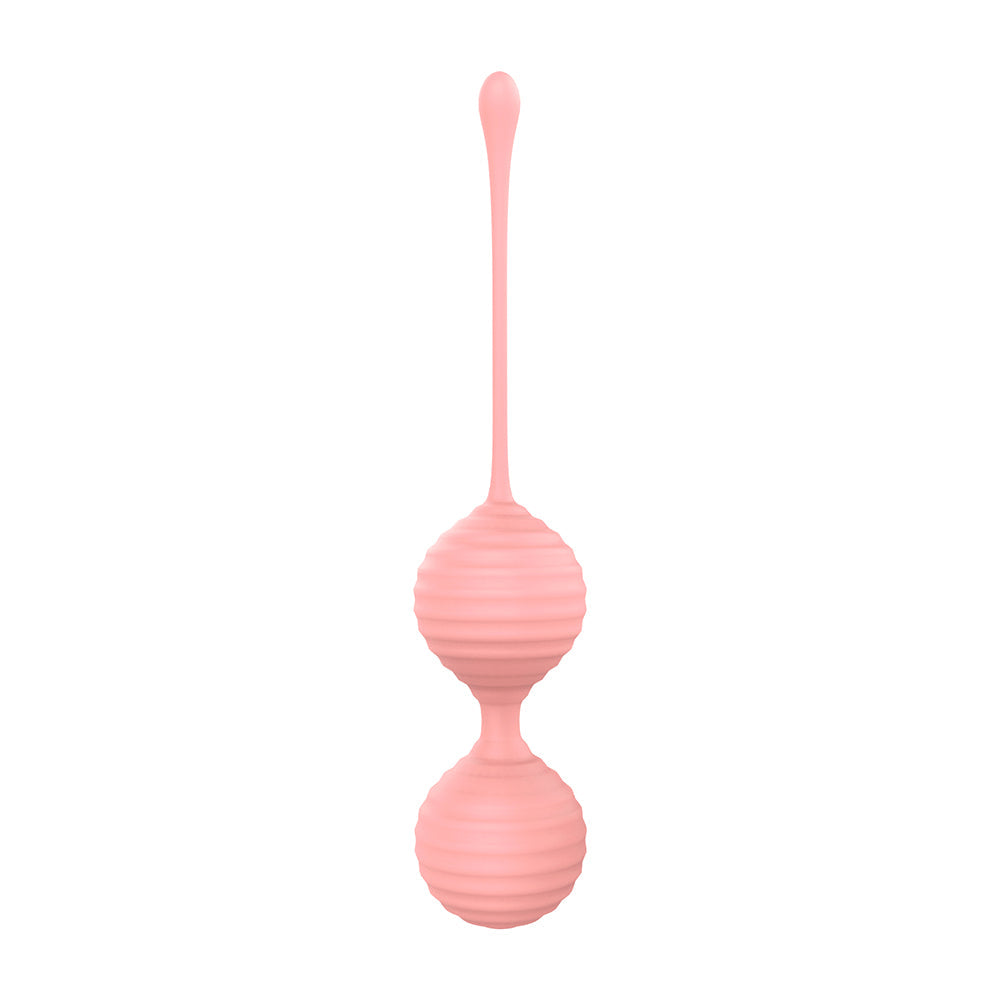 Luv Inc Kg88 Kegel Balls Ribbed Silicone 2-Piece Set Light Pink
