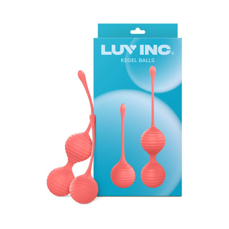 Luv Inc Kg88 Kegel Balls Ribbed Silicone 2-Piece Set Coral