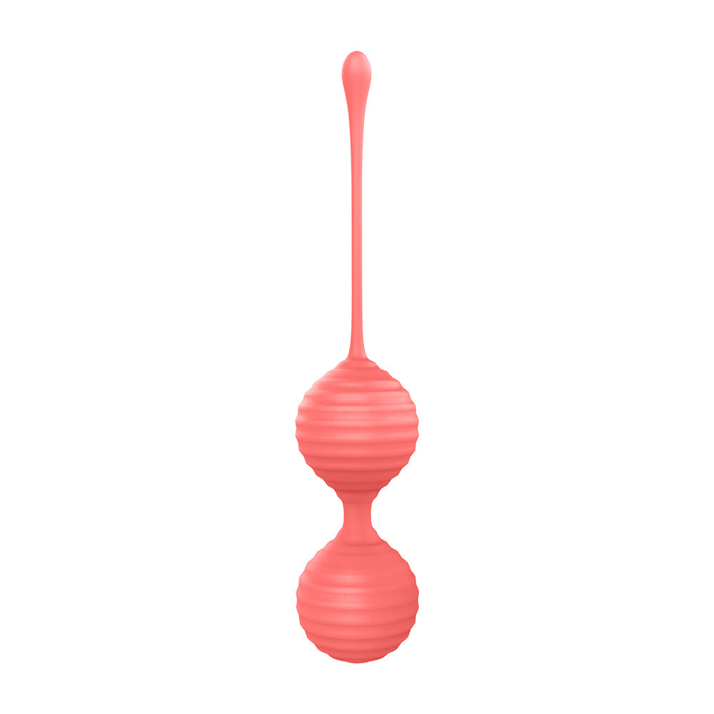 Luv Inc Kg88 Kegel Balls Ribbed Silicone 2-Piece Set Coral