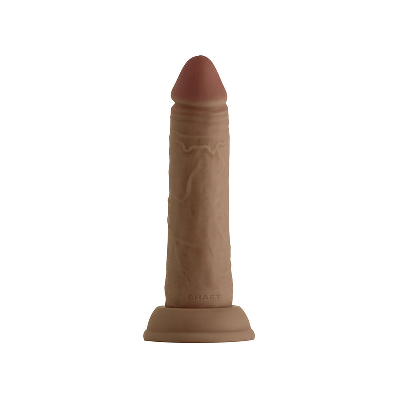 Shaft Model J: 6.5 in. Dual Density Silicone Dildo Oak