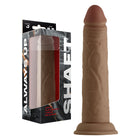Shaft Model J: 8.5 in. Dual Density Silicone Dildo Oak