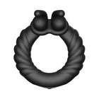 Forto F-24 Rechargeable Silicone Textured Vibrating Cockring Black