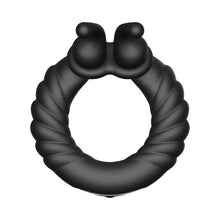 Forto F-24 Rechargeable Silicone Textured Vibrating Cockring Black