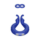 Forto F-24 Rechargeable Silicone Textured Vibrating Cockring Blue