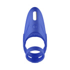 Forto F-48 Rechargeable Silicone Perineum Vibrating Double Cockring Blue