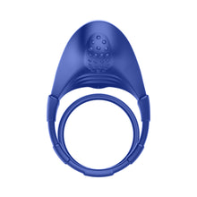 Forto F-48 Rechargeable Silicone Perineum Vibrating Double Cockring Blue