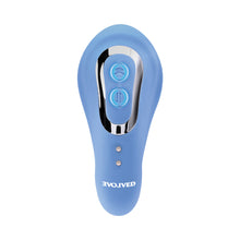 Evolved Tap & Thrust Rechargeable Thrusting Pulsing Silicone Dual Stimulator Blue