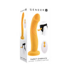 Gender X Sweet Embrace Vibrating 7 in. Dildo and Jock-Style Strap-On Harness Set Yellow/Black