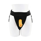 Gender X Sweet Embrace Vibrating 7 in. Dildo and Jock-Style Strap-On Harness Set Yellow/Black