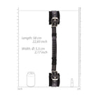 Ouch! Black & White Adjustable Bonded Leather Wrist Cuffs With Handle Black