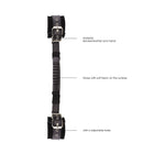 Ouch! Black & White Adjustable Bonded Leather Wrist Cuffs With Handle Black