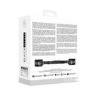 Ouch! Black & White Adjustable Bonded Leather Wrist Cuffs With Handle Black