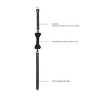 Ouch! Black & White Silicone Bone Gag With Adjustable Bonded Leather Straps Black