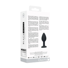 Ouch! Black & White Silicone Butt Plug With Removable Jewel Black