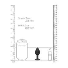 Ouch! Black & White Silicone Butt Plug With Removable Jewel Black