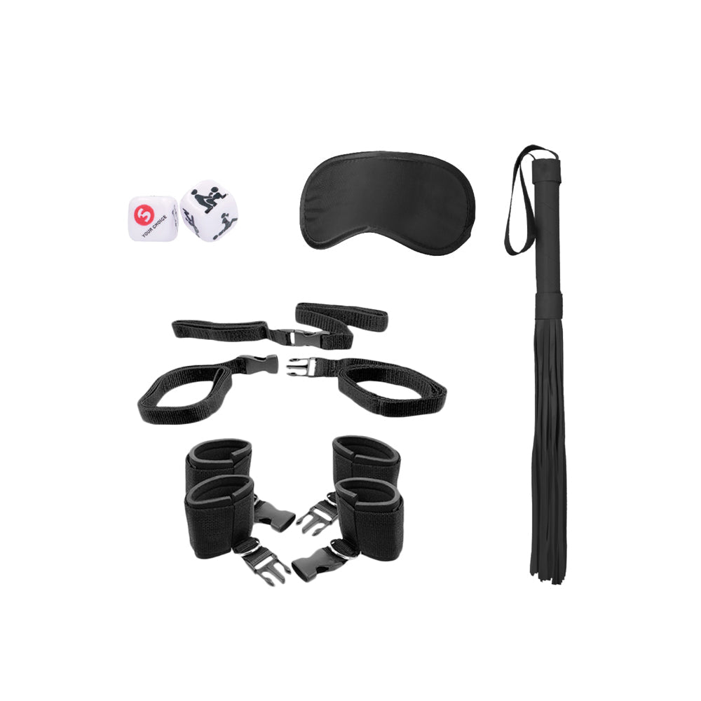 Ouch! Black & White Bed Post Bindings Restraint Kit Black
