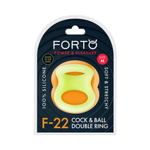 Forto F-22 Liquid Silicone Cock & Ball D-Ring Medium Glow