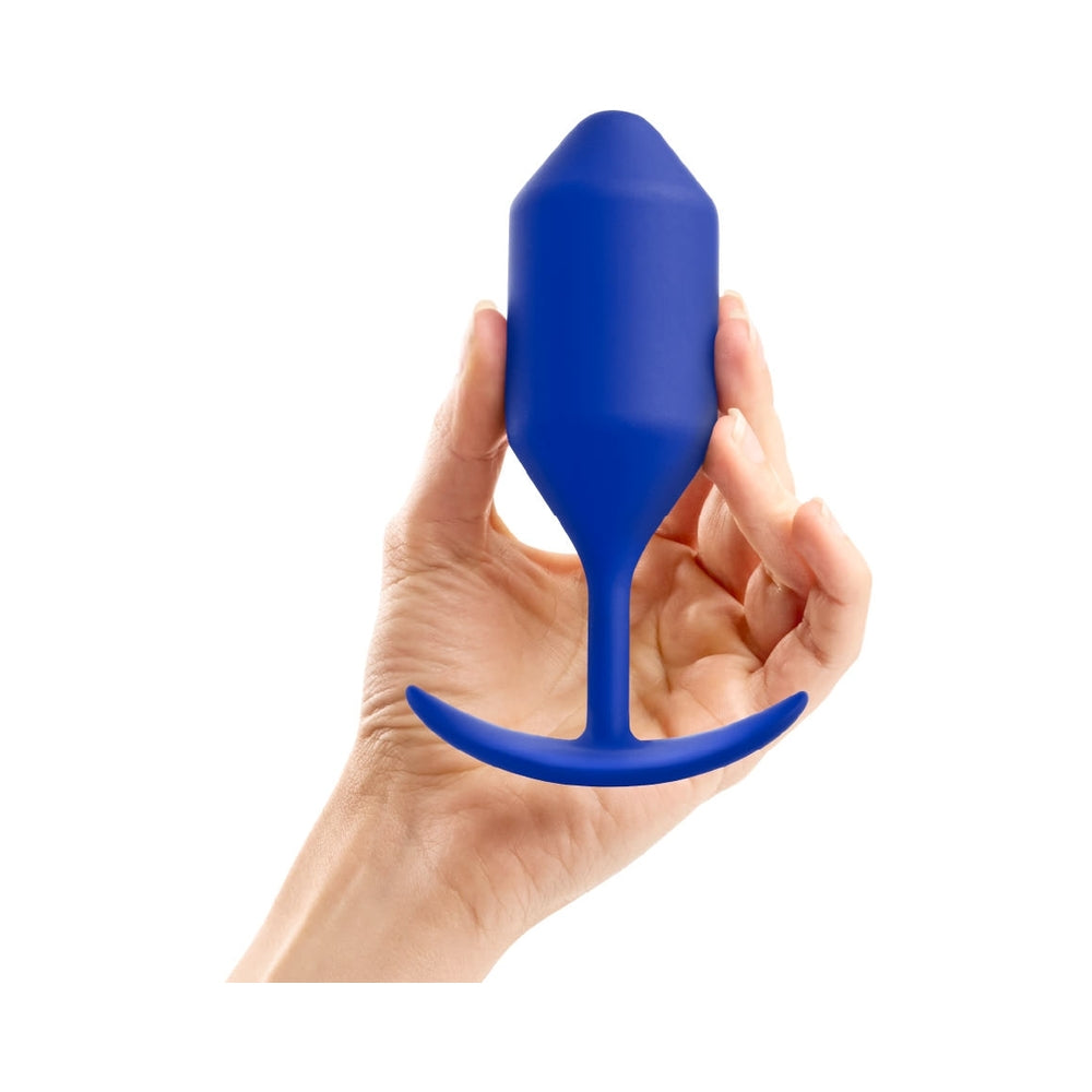 b-Vibe Snug Plug 4 Weighted Silicone Anal Plug Navy