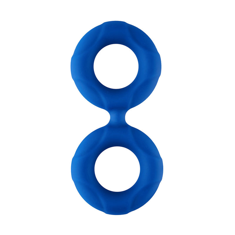Forto F-81 Liquid Silicone Cock & Ball Double Ring Small Blue