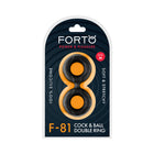 Forto F-81 Liquid Silicone Cock & Ball Double Ring Medium Black