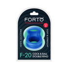 Forto F-20 Liquid Silicone Cockring & Ball Stretcher Medium Blue