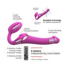 Strap-On-Me Multi Orgasm Bendable Strapless Strap-On Fuchsia Medium