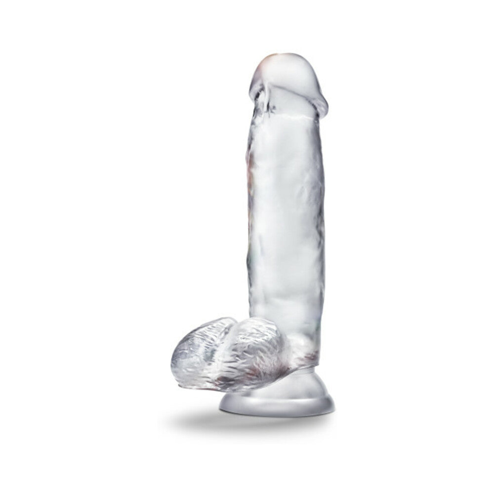 B Yours Diamond Gleam 7 in. Dildo with Balls Clear