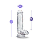 B Yours Diamond Gleam 7 in. Dildo with Balls Clear
