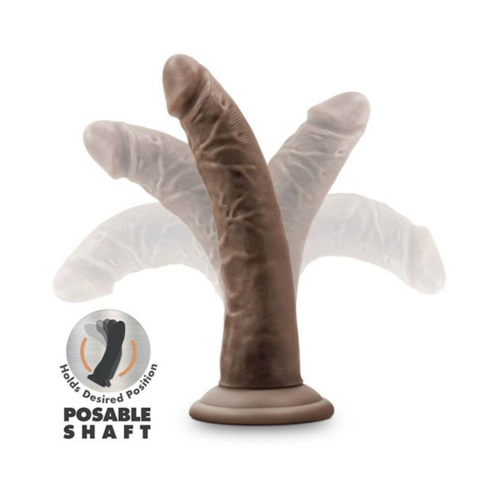 Dr. Skin Plus Realistic 7 in. Triple Density Posable Dildo Brown