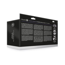 Ouch! Ribbed 8 in. Hollow Strap-On with Balls Metallic Blue