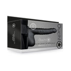 Ouch! Ribbed 8 in. Hollow Strap-On with Balls Black