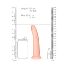 RealRock Realistic 7 in. Slim Dildo With Suction Cup Beige