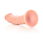 RealRock Realistic 8 in. Curved Dildo With Suction Cup Beige