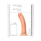 RealRock Realistic 8 in. Curved Dildo With Suction Cup Tan