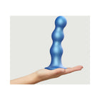 Strap-On-Me Hybrid Collection Silicone Dildo Plug Balls Metallic Blue X-Large