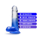 B Yours Stella Blue 6 in. Dildo with Balls Blue