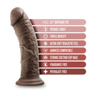 Dr. Skin Plus Thick 8 in. Triple Density Posable Dildo Brown