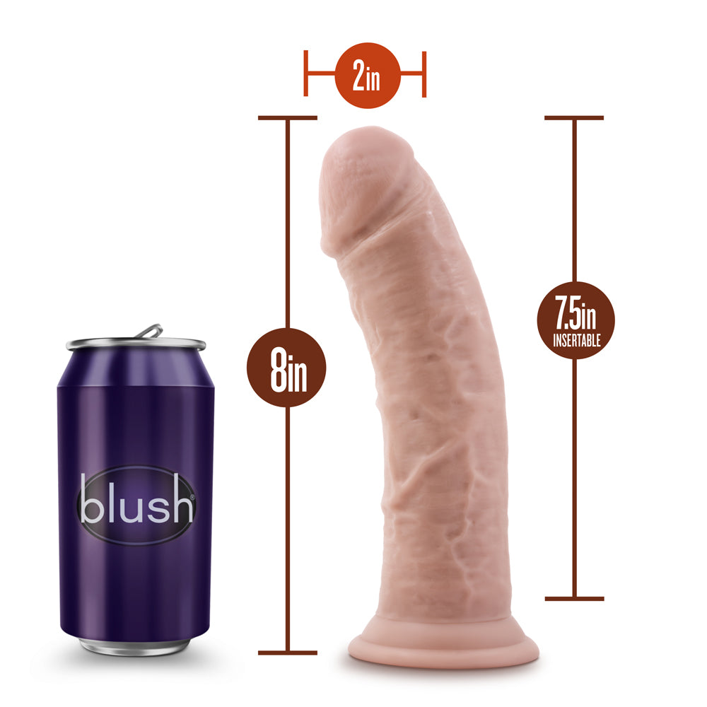 Dr. Skin Plus Thick 8 in. Triple Density Posable Dildo Beige