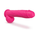 Neo 10 in. Dual Density Dildo with Balls Neon Pink