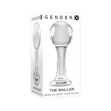 Gender X The Baller Round Glass Anal Plug Clear