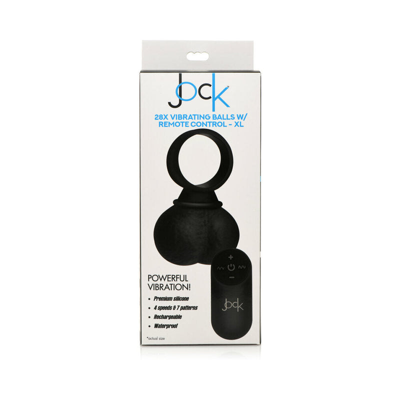 Jock 28X Vibrating Silicone Balls with Remote Control XL Black