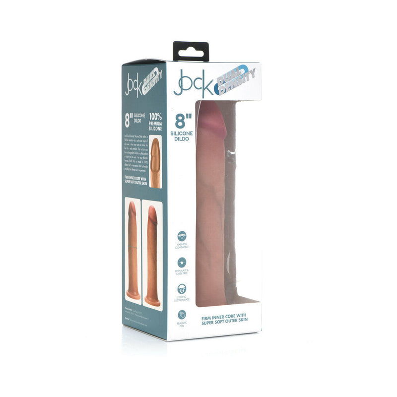 Curve Toys Jock Dual Density 8 in. Silicone Dildo with Suction Cup Light