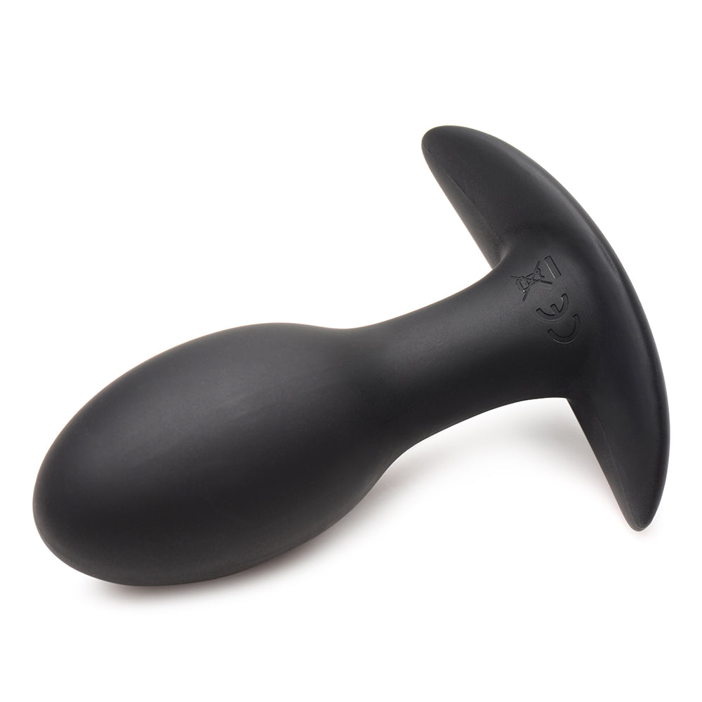 Curve Toys Rooster Rumbler Vibrating Silicone Anal Plug Medium Black