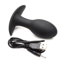 Curve Toys Rooster Rumbler Vibrating Silicone Anal Plug Medium Black