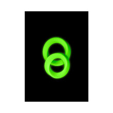 Ouch! Glow in the Dark 2-Piece Silicone Cockring Set Neon Green