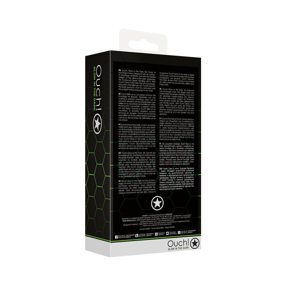 Ouch! Glow in the Dark Bonded Leather Breathable Ball Gag Neon Green