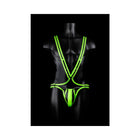 Ouch! Glow in the Dark Bonded Leather Full-Body Harness Neon Green L/XL